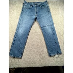 Levis 505 Jeans Mens 36x30 Blue Denim Regular Fit Straight Leg Everyday Wear